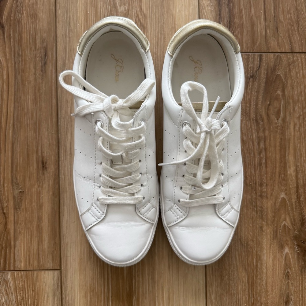 J.Crew Saturday Sneakers – Classic & Clean White Leather Size 8